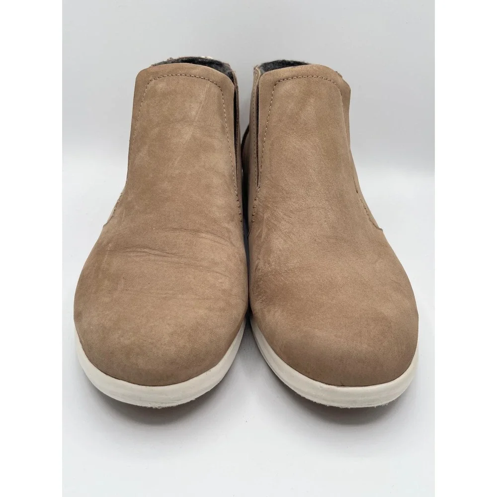 OluKai Hawai'iloa Manu Hope Women Sz 9 Taupe Grey Leather Waterproof Ankle Boots